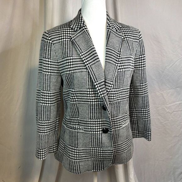 Lauren Ralph Lauren Houndstooth Twill Striped Blazer Suit Jacket Equestrian NWOT - Picture 2 of 9